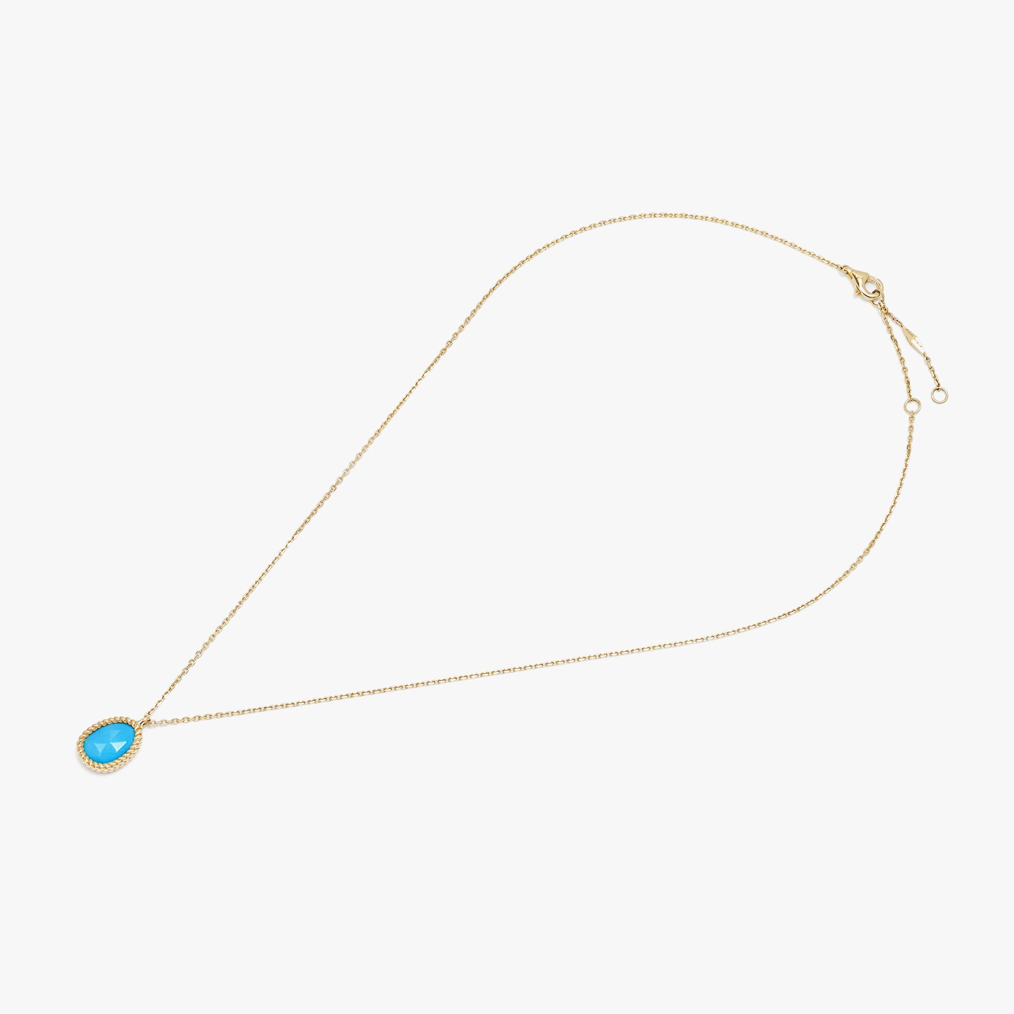 Nina Mariner Necklace In 18 Karat Yellow Gold With Petite Turquoise Stone