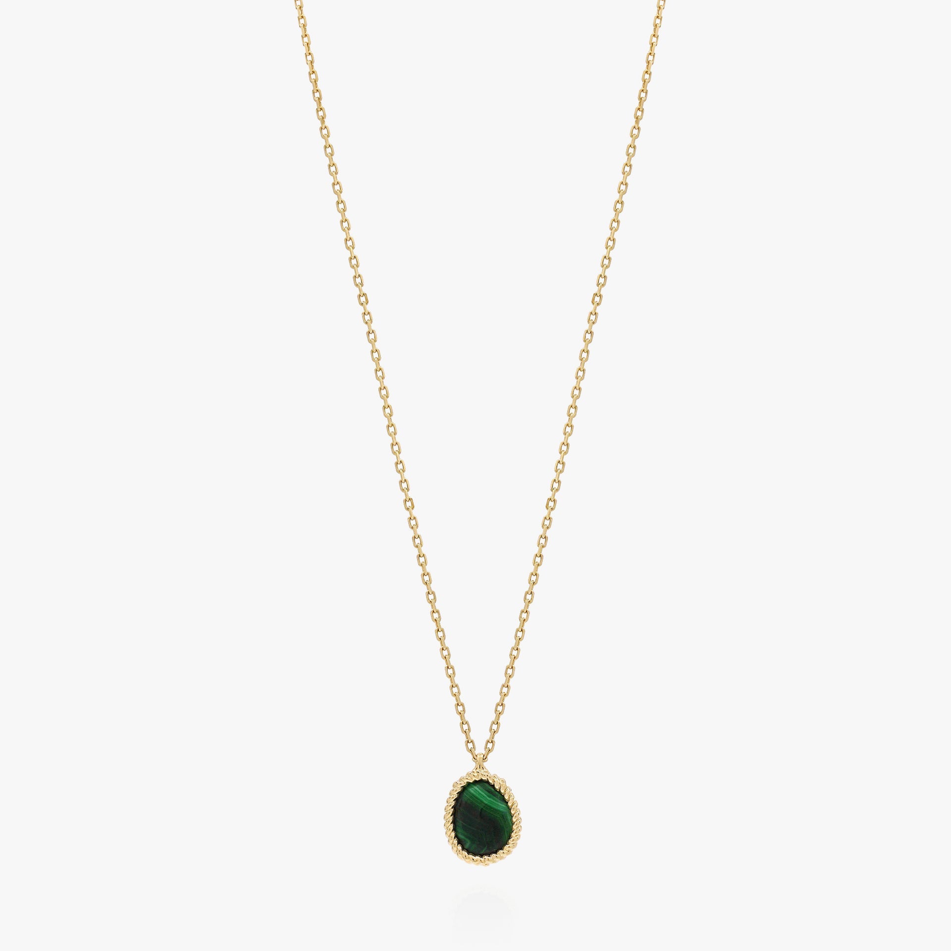 Nina Mariner Necklace In 18 Karat Yellow Gold With Large Malachite Stone