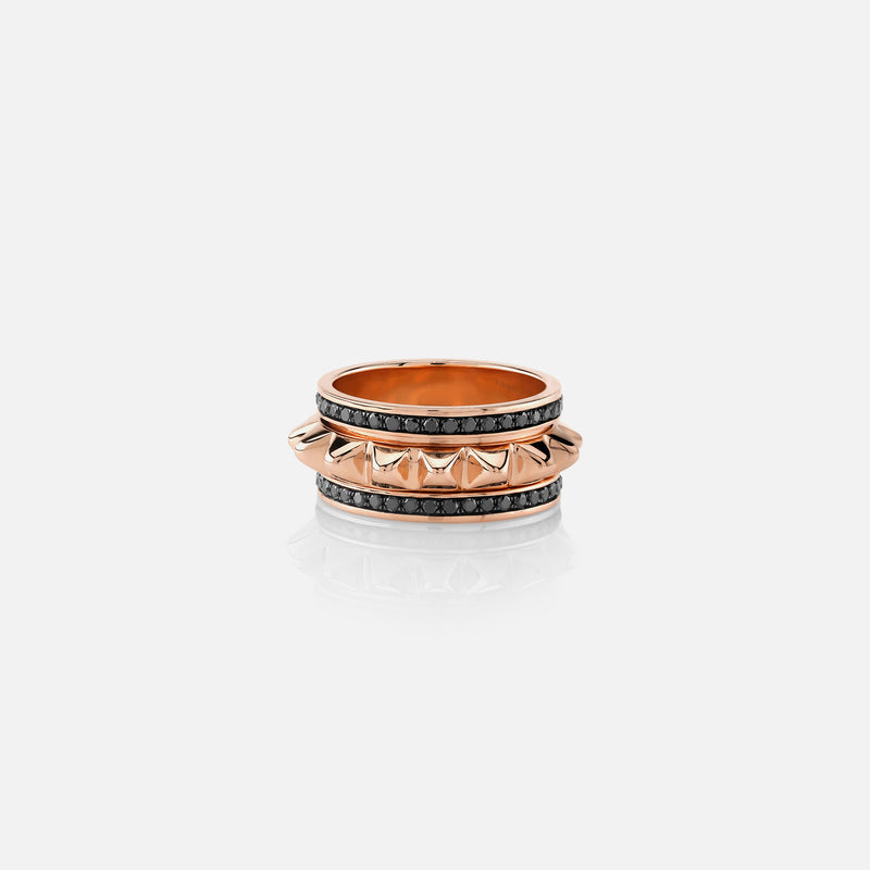 Hab El Hayl 2nd Edition ring in Rose Gold with  Black Diamonds