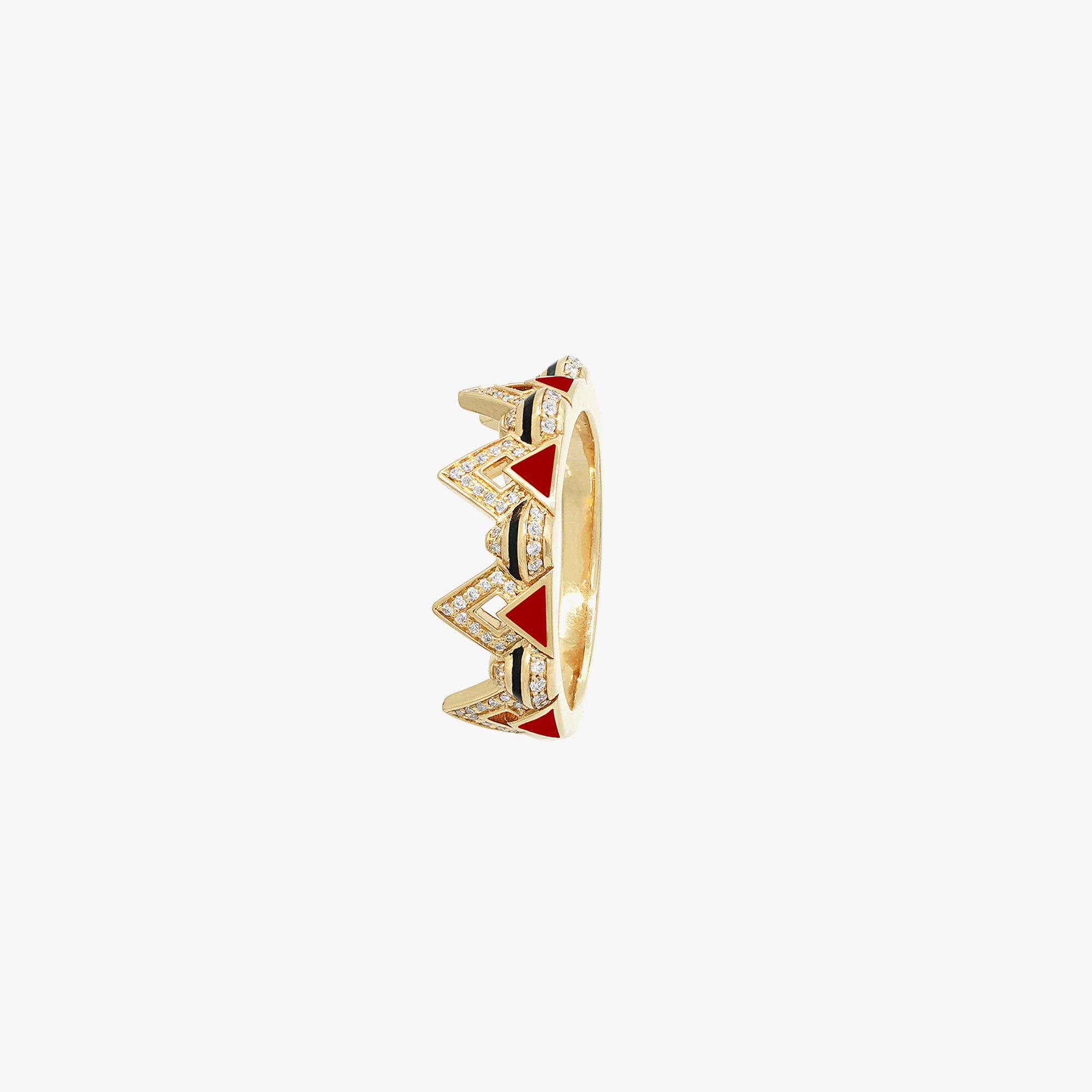 Mosaic Rouge Ring in 18K Yellow Gold And Diamonds