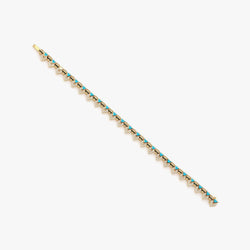 18k Yellow Gold Bracelet with Black & Turquoise Hyceram and Diamonds