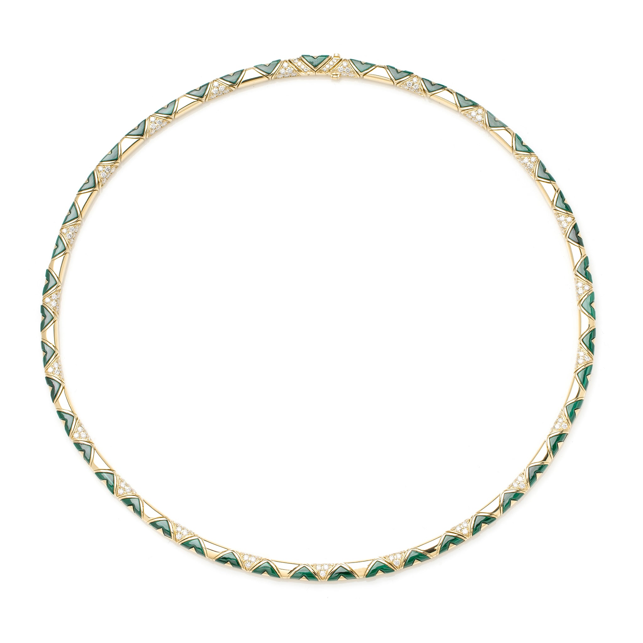 Sadu necklace with diamonds and malachite