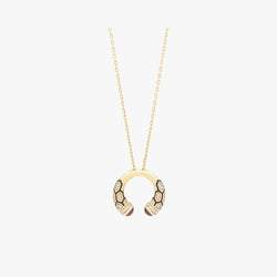 18k Mushabbak necklace in yellow gold with diamonds and rubies