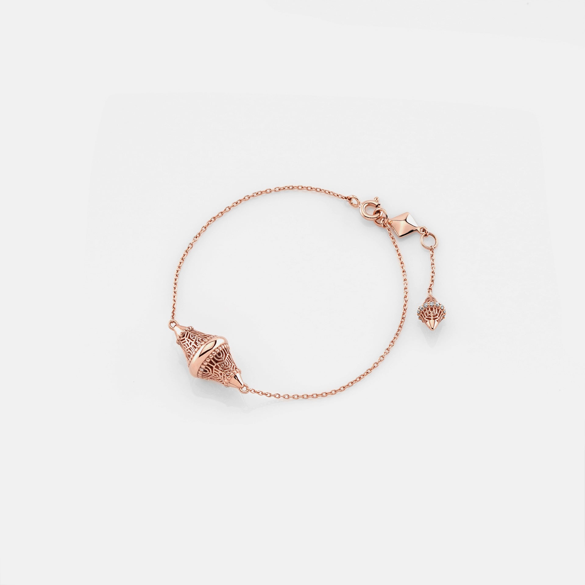 Al Merriyah rosegold edition. 18k Polished finish bracelet with diamonds - Al Zain Jewellery