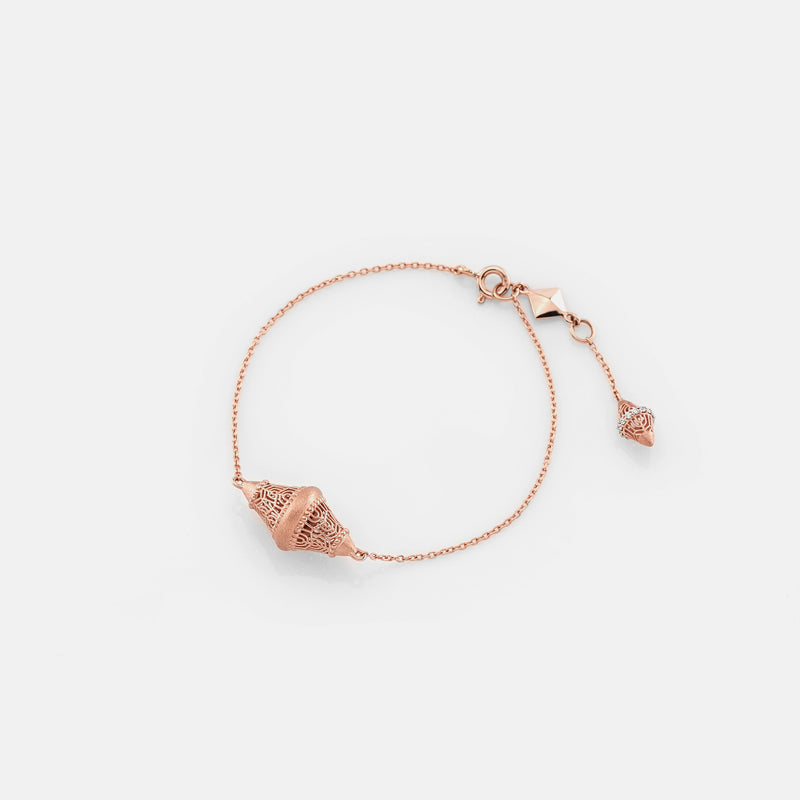 Al Merriyah in 18k rosegold edition. Matte finish bracelet with diamonds - Al Zain Jewellery