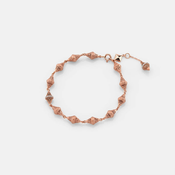 Al Merriyah rosegold edition. 18k Matte finish bracelet with diamonds - Al Zain Jewellery