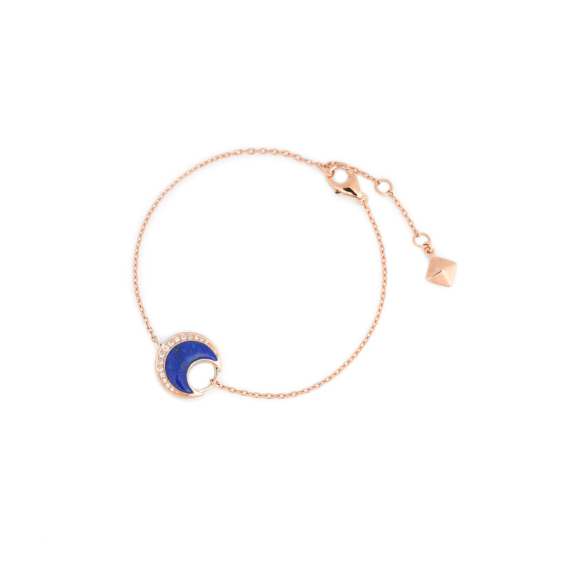 Al Hilal bracelet in rose gold with lapis stone and diamonds