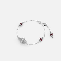 Al Merriyah mood colour bracelet in 18k white gold with ruby and diamonds - Al Zain Jewellery