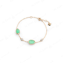 Simply Nina bracelet in 18k rose gold with Chrysoprase stones and diamonds