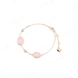 Simply Nina bracelet in 18k rose gold with Pink Opal stones and diamonds