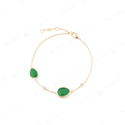 Precious Nina Bracelet in 18k yellow gold with Emerald stones and diamonds