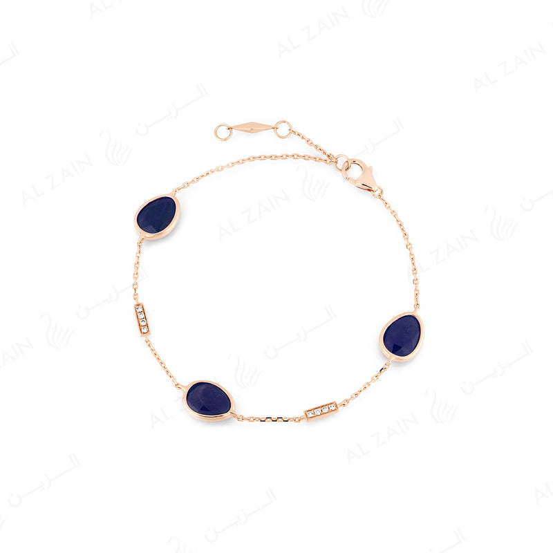 Precious Nina Bracelet in 18k rose gold with Sapphire stones and diamonds