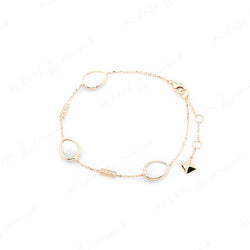 Simply Nina bracelet in 18k rose gold with Mother of Pearl stones and diamonds