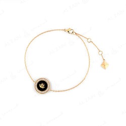 Kuwait Bracelet in Yellow Gold with Black Onyx and Diamonds