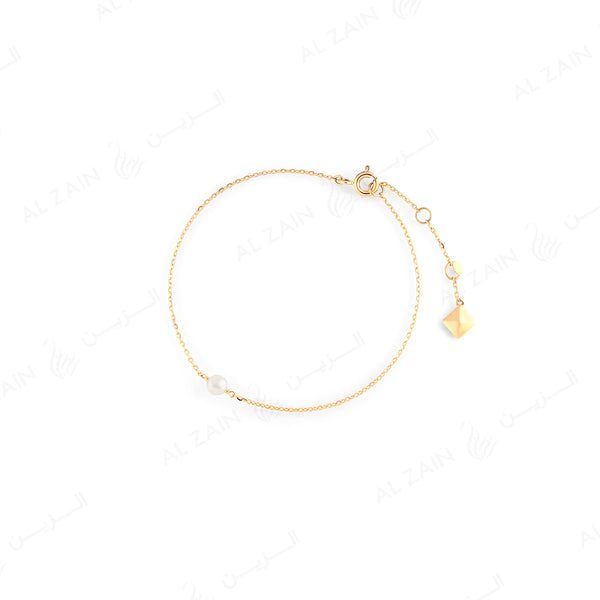 Natural Pearl Bracelet in Yellow Gold