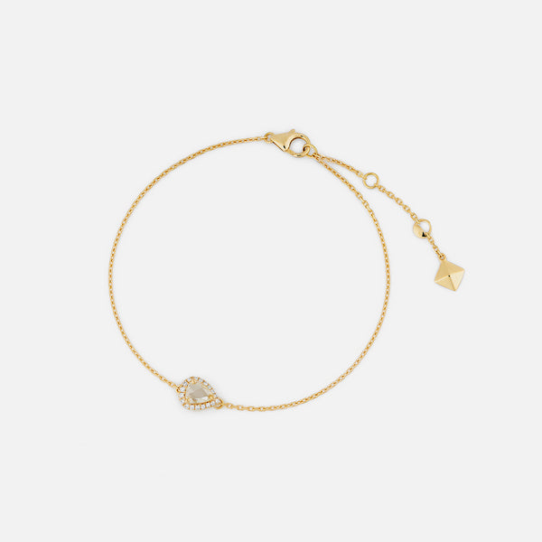 Rose cut diamond bracelet in yellow gold