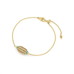 Al Merriyah Hyceram Barrel Shaped Turquoise Bracelet