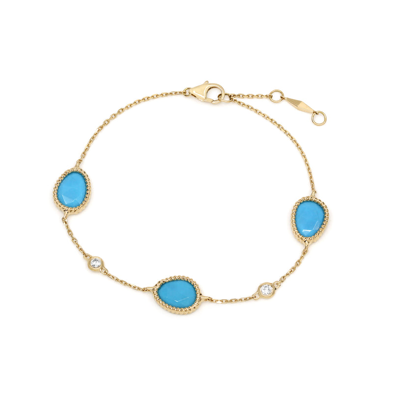 Nina Mariner Turquoise Three Stone Bracelet