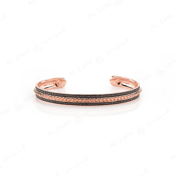 Hab El Hayl 2nd Edition Bangle in Rose Gold with  Black Diamonds