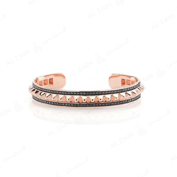 Hab El Hayl 2nd Edition Bangle in Rose Gold with  Black Diamonds