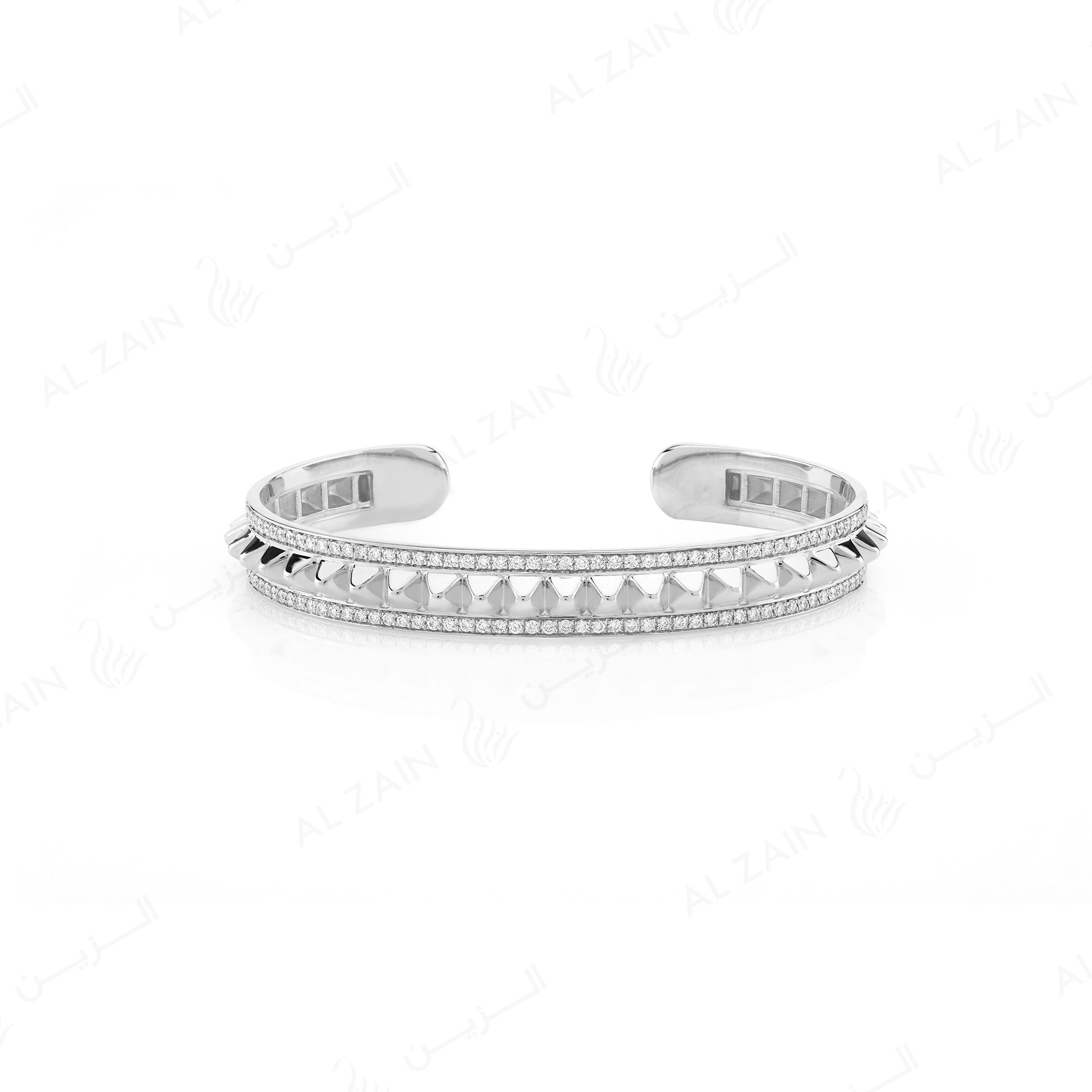 Hab El Hayl 2nd Edition Bangle in White Gold with Diamonds