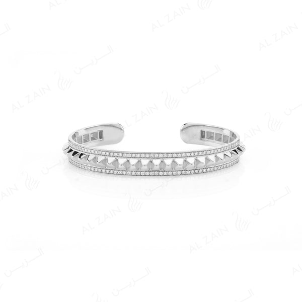 Hab El Hayl 2nd Edition Bangle in White Gold with Diamonds