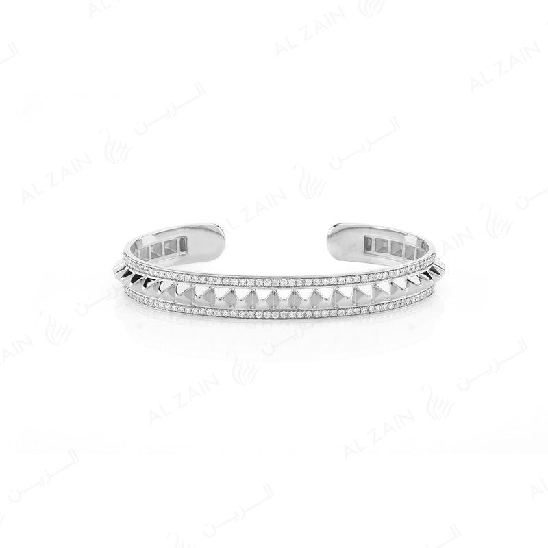 Hab El Hayl 2nd Edition Bangle in White Gold with Diamonds
