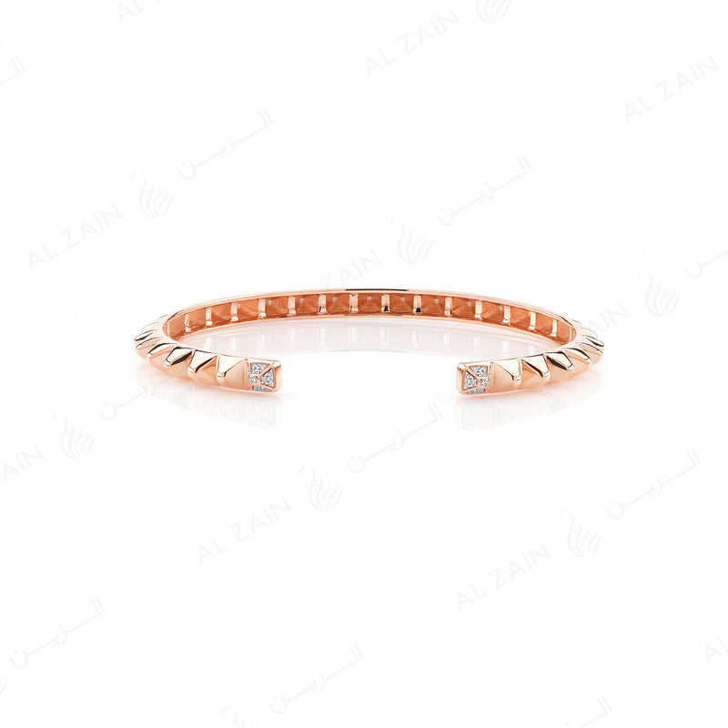 Hab El Hayl 2nd Edition Bangle in Rose Gold with Diamonds on tip