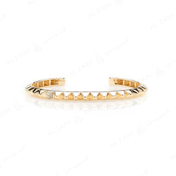 Hab El Hayl 2nd Edition Bangle in Yellow Gold with Diamonds on tip and middle side