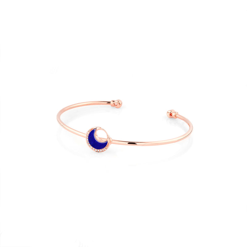 Al Hilal bangle in rose gold with lapis stone and diamonds