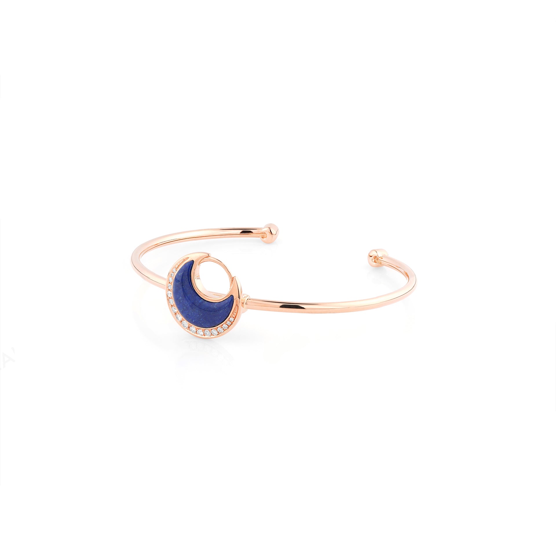 Al Hilal bangle in rose gold with lapis stone and diamonds