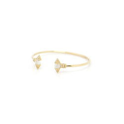 Al Merriyah moods colour Bangle in 18k Yellow gold with Mother of Pearl and Diamonds