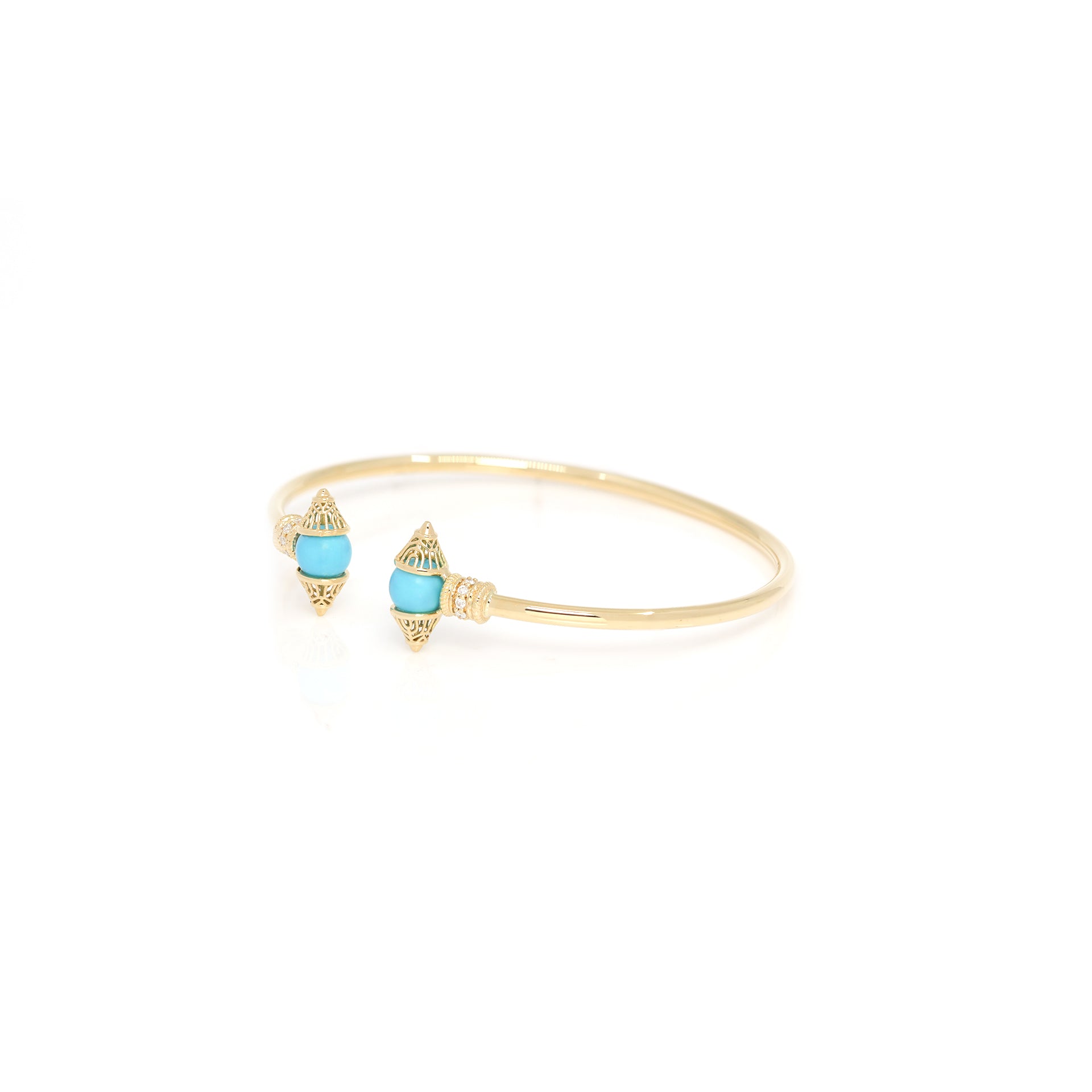 Al Merriyah moods colour Bangle in 18k gold with Turquoise and Diamonds