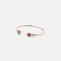 Al Merriyah mood colour bangle in 18k rose gold with ruby and diamonds