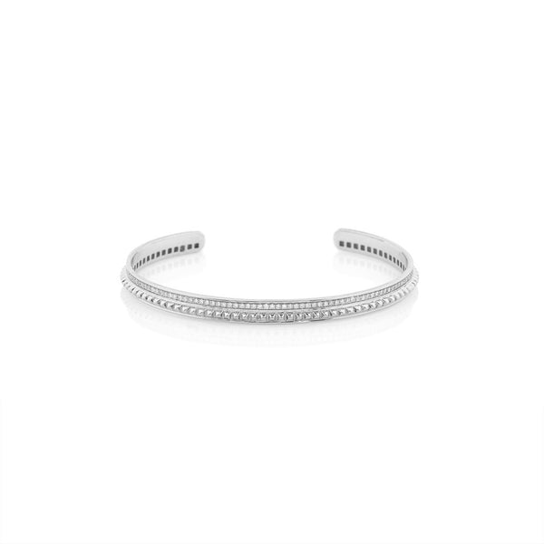 18k Hab El Hayl Evolution Bangle in White Gold with Diamonds