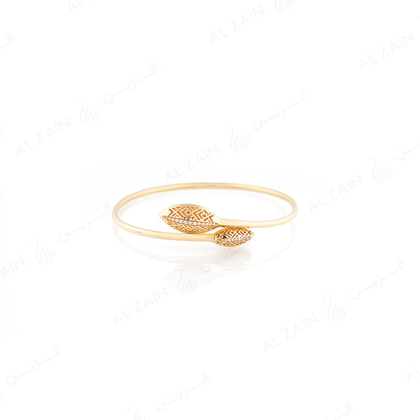 18k Al Merriyah M/5 bangle in yellow gold with diamonds