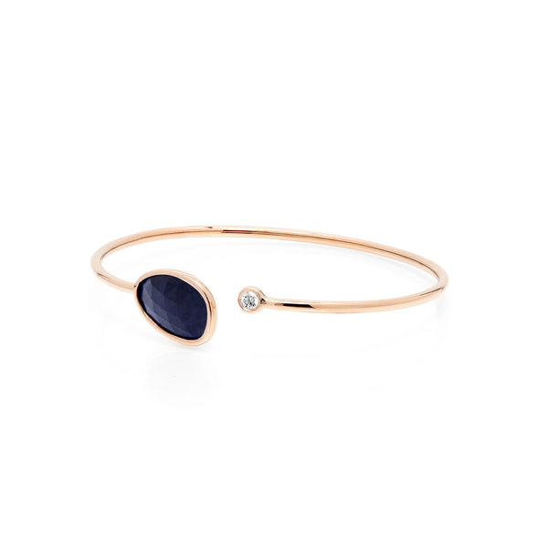 Precious Nina Bangle in 18k Rose gold with Sapphire and diamond