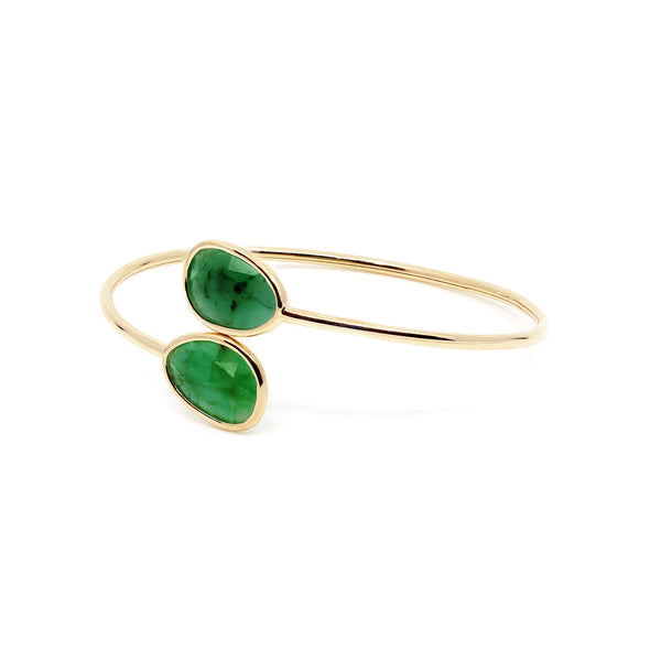 Precious Nina Bangle in 18k Yellow Gold with Emerald