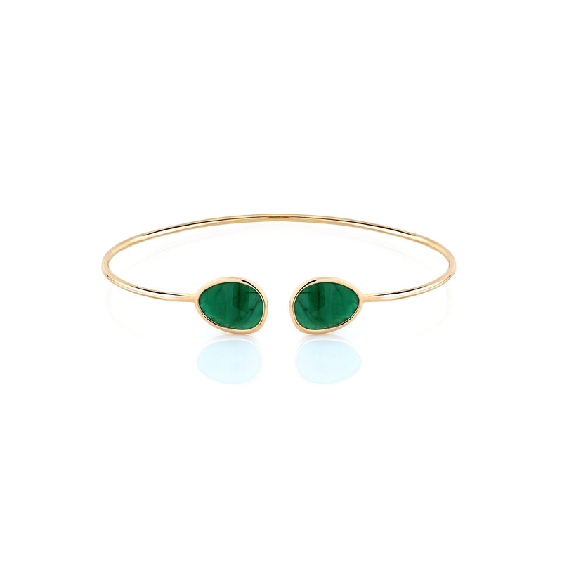 Precious Nina Bangle in 18k Yellow Gold with Emerald