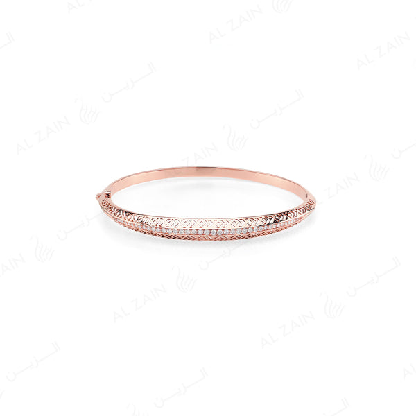 18k Al Merriyah M/5 bangle in rose gold with diamonds