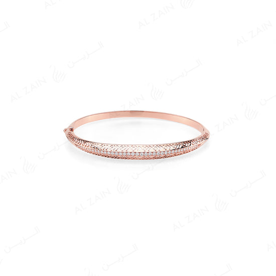 18k Al Merriyah M/5 bangle in rose gold with diamonds