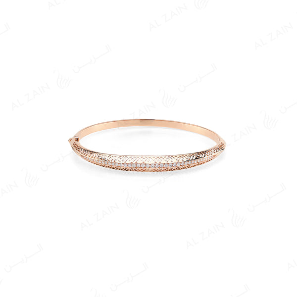 18k Al Merriyah M/5 bangle in yellow gold with diamonds
