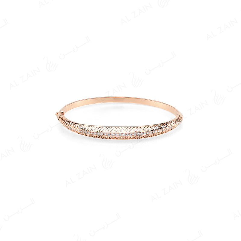 18k Al Merriyah M/5 bangle in yellow gold with diamonds