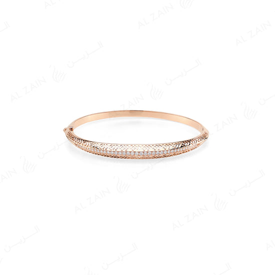 18k Al Merriyah M/5 bangle in yellow gold with diamonds