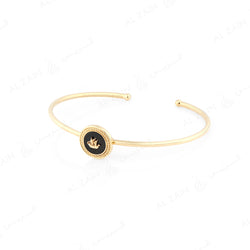 Kuwait Bangle in Yellow Gold with Onyx stone