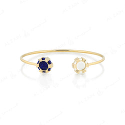 Cordoba bangle in yellow gold with lapis stone
