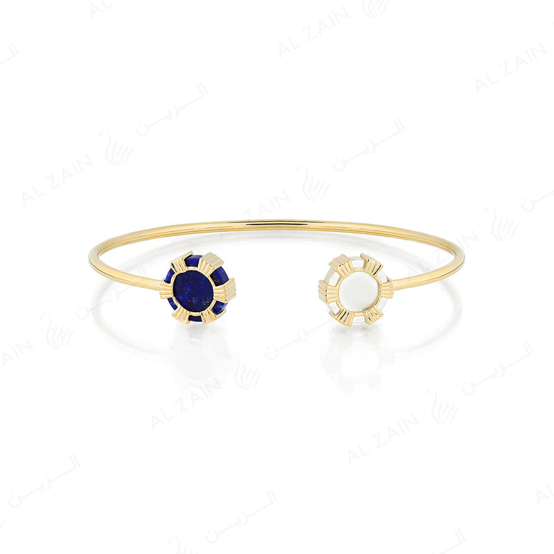 Cordoba bangle in yellow gold with lapis stone