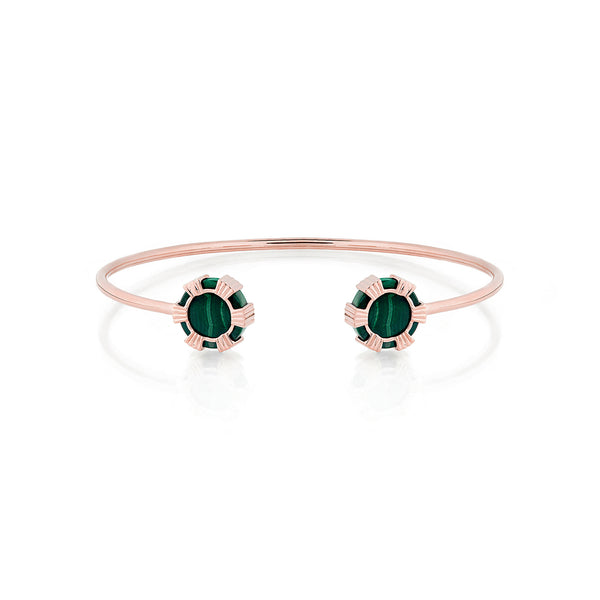 Cordoba bangle in rose gold with malachite stones