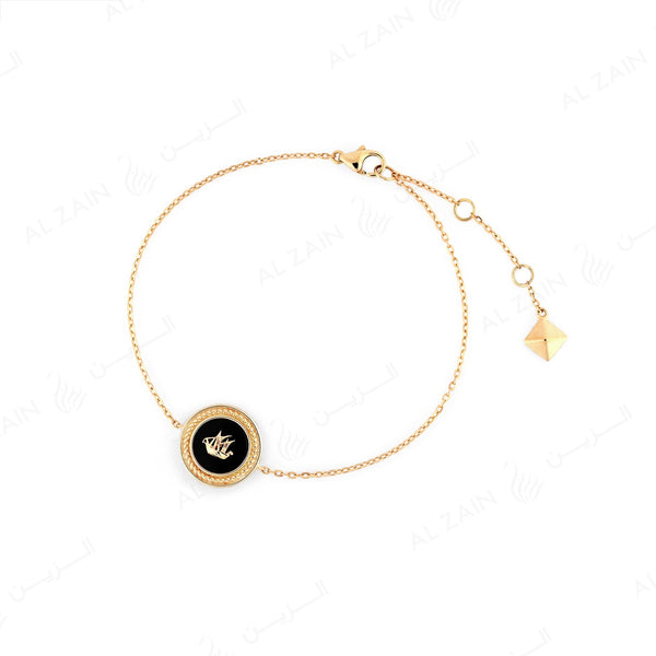 Kuwait Bracelet in Yellow Gold with Black Onyx