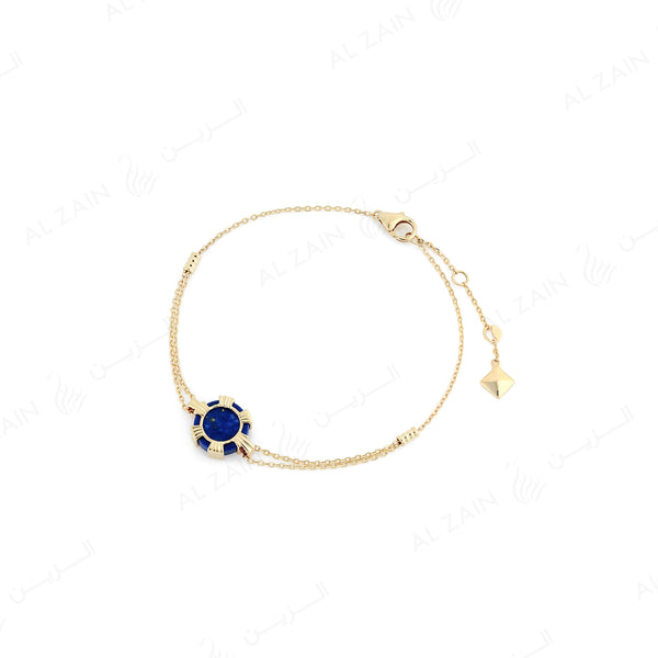 Cordoba Bracelet in Yellow Gold with Lapis Stone